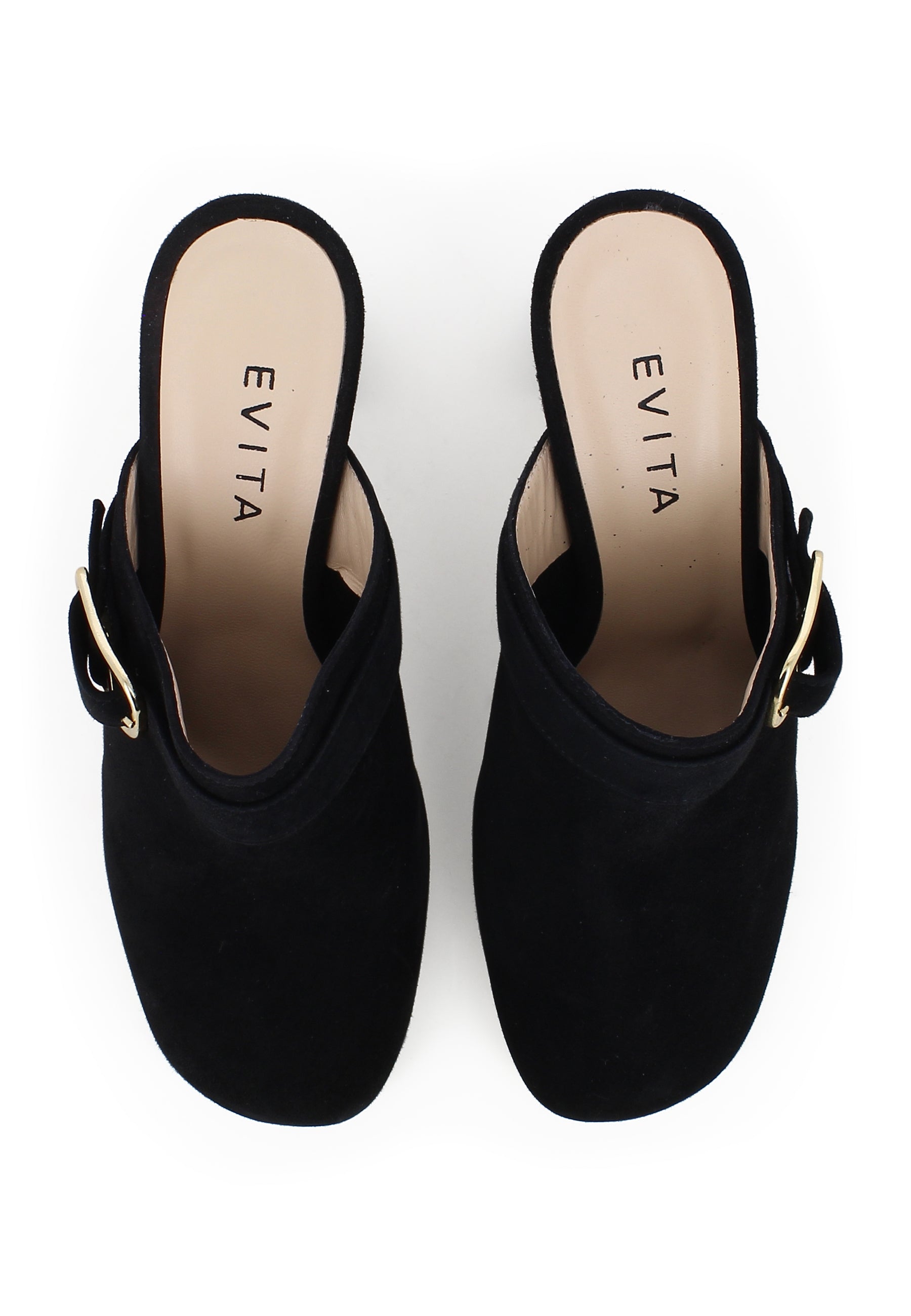 TABEA Damen Pantolette  -  Rauleder Schwarz