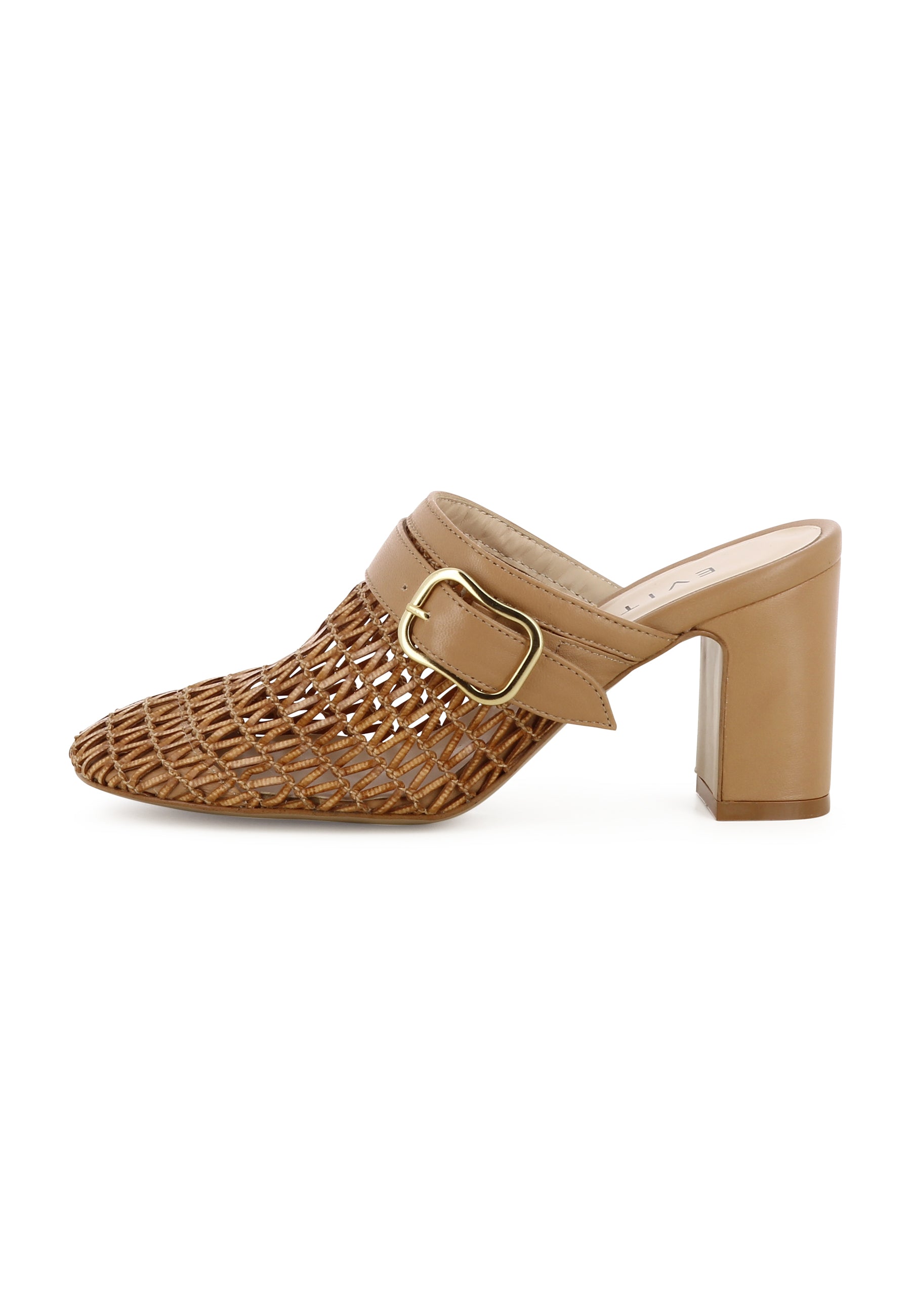 TABEA Damen Pantolette  -  Raffia Braun