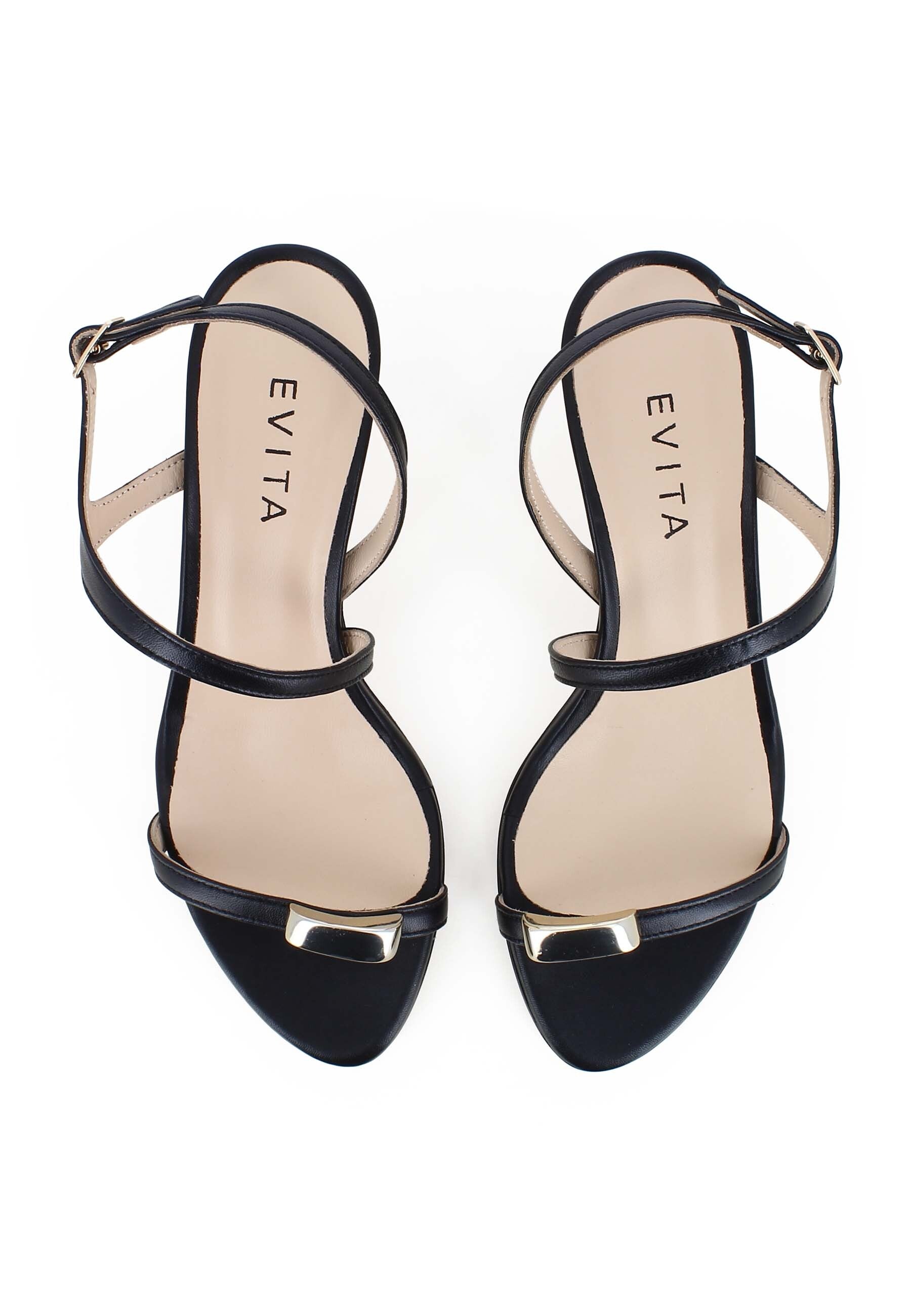 TUANA Damen Sandalette  -  Glattleder Schwarz
