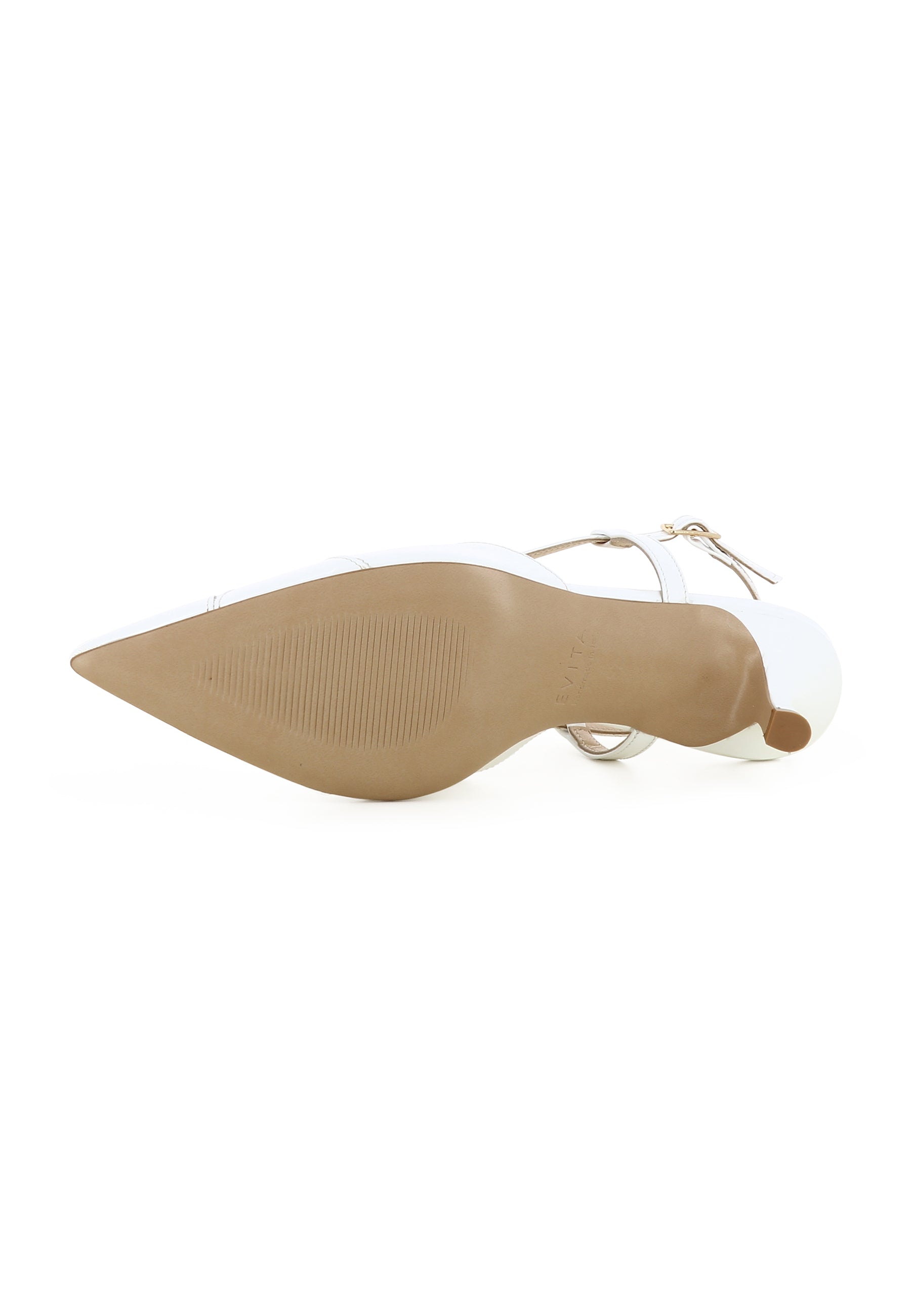PERLA Damen Sling Pumps  -  Lackleder Weiß
