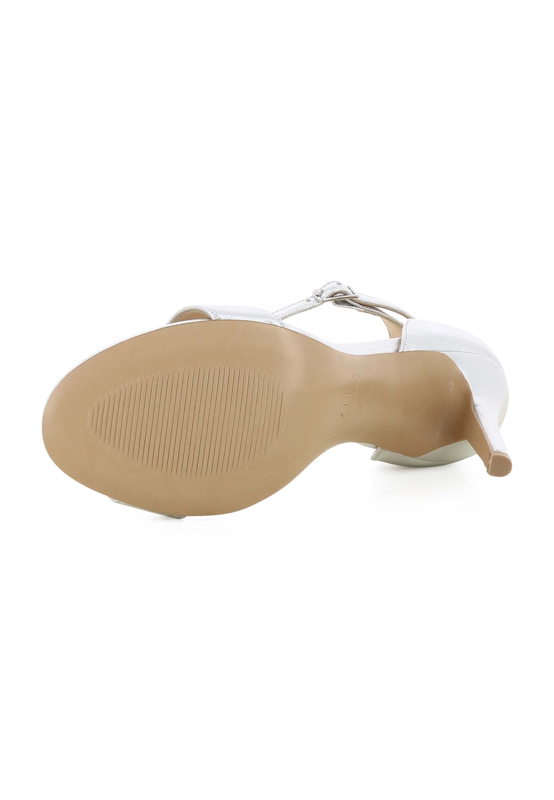 EVA Damen Sandalette  -  Glattleder Silber