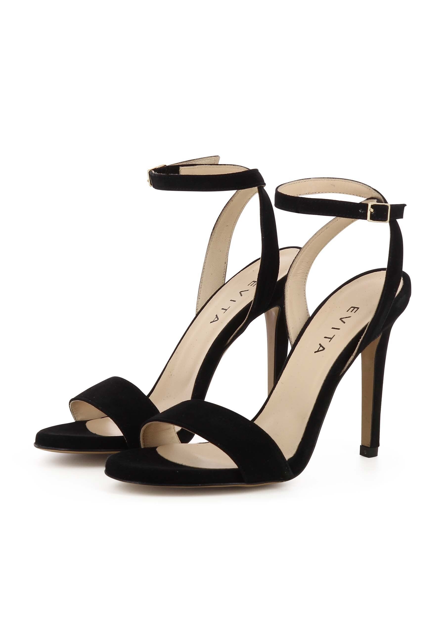 EVA Damen Sandalette  -  Rauleder Schwarz