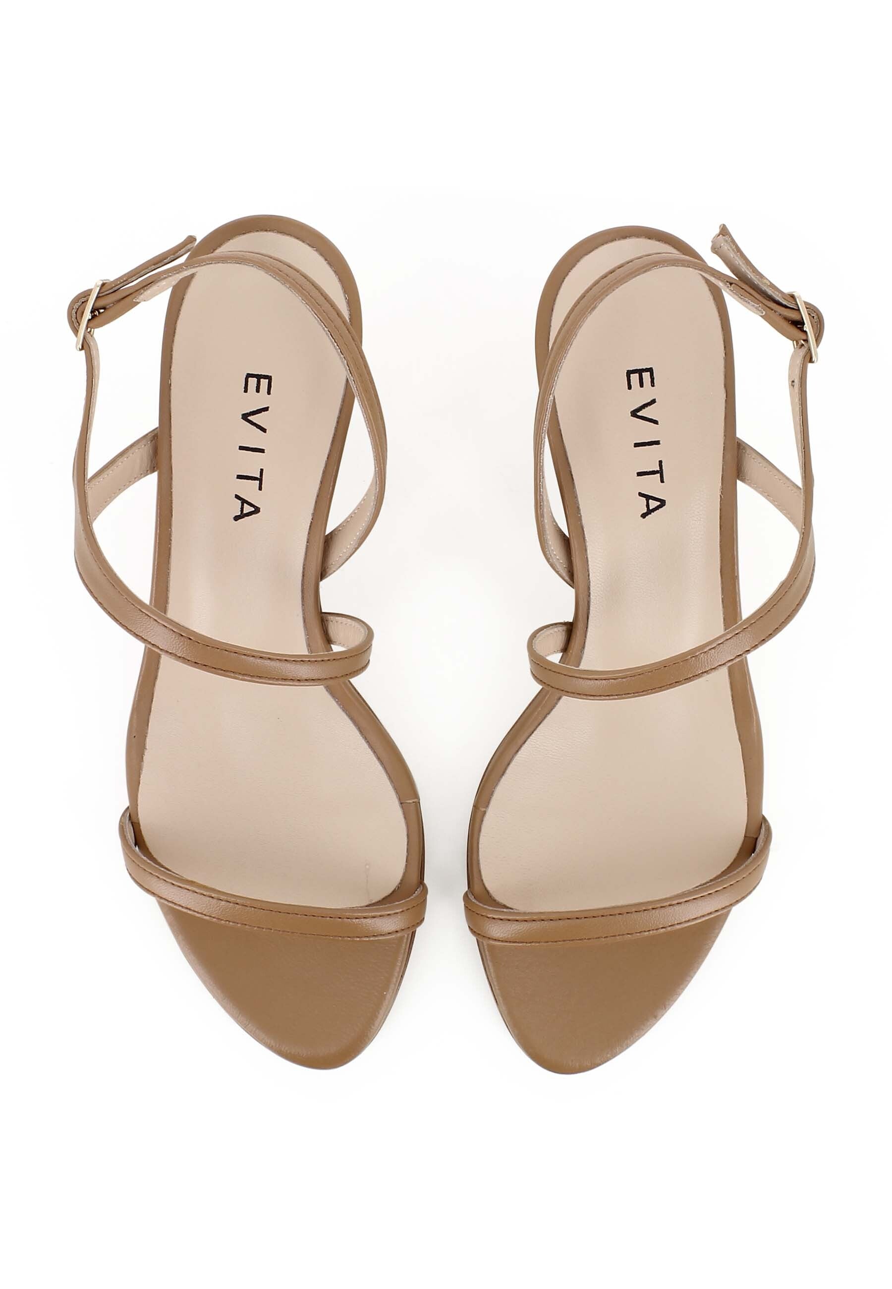 TUANA Damen Sandalette  -  Glattleder Hellbraun