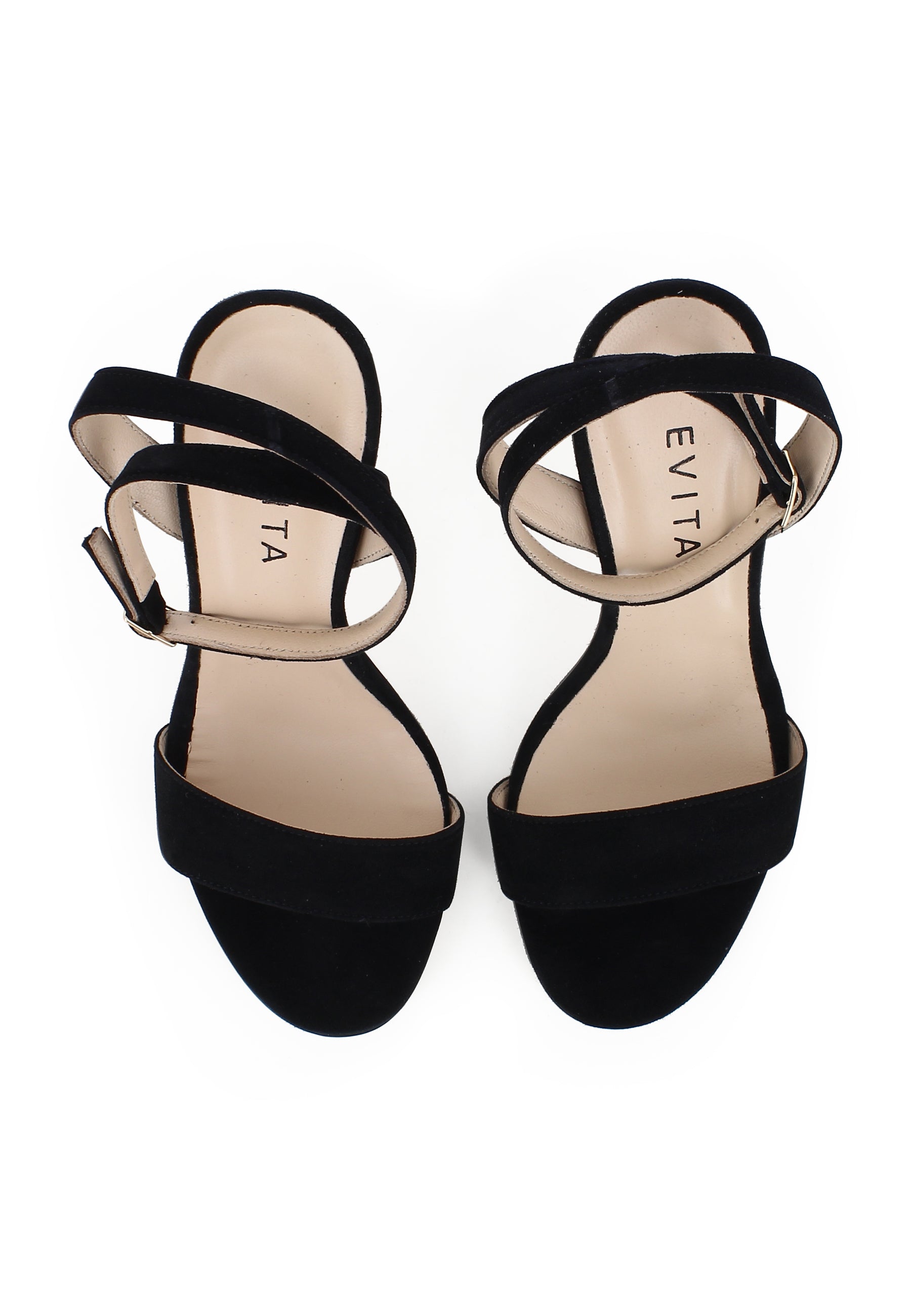 EVA Damen Sandalette  -  Rauleder Schwarz