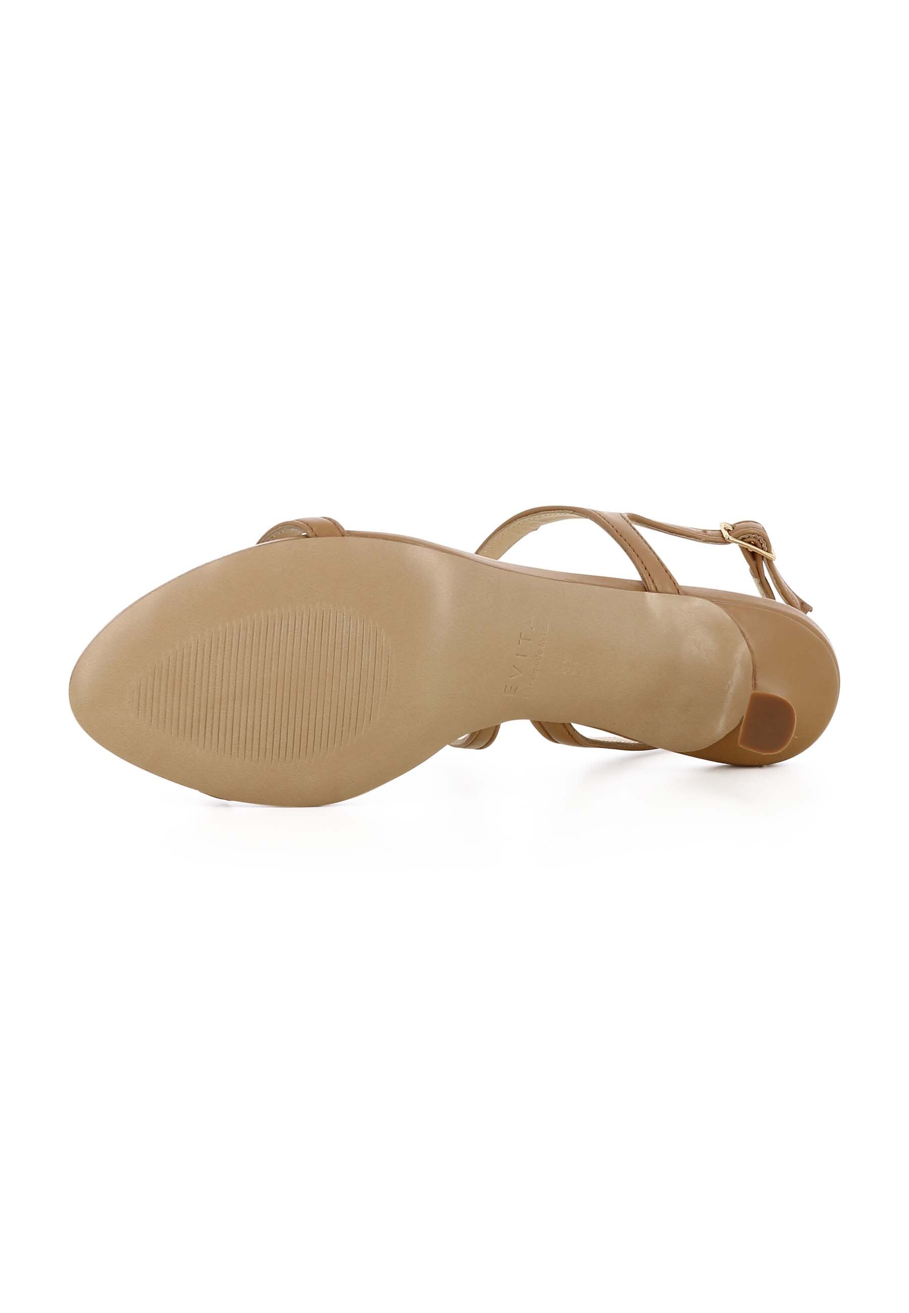 TUANA Damen Sandalette  -  Glattleder Hellbraun