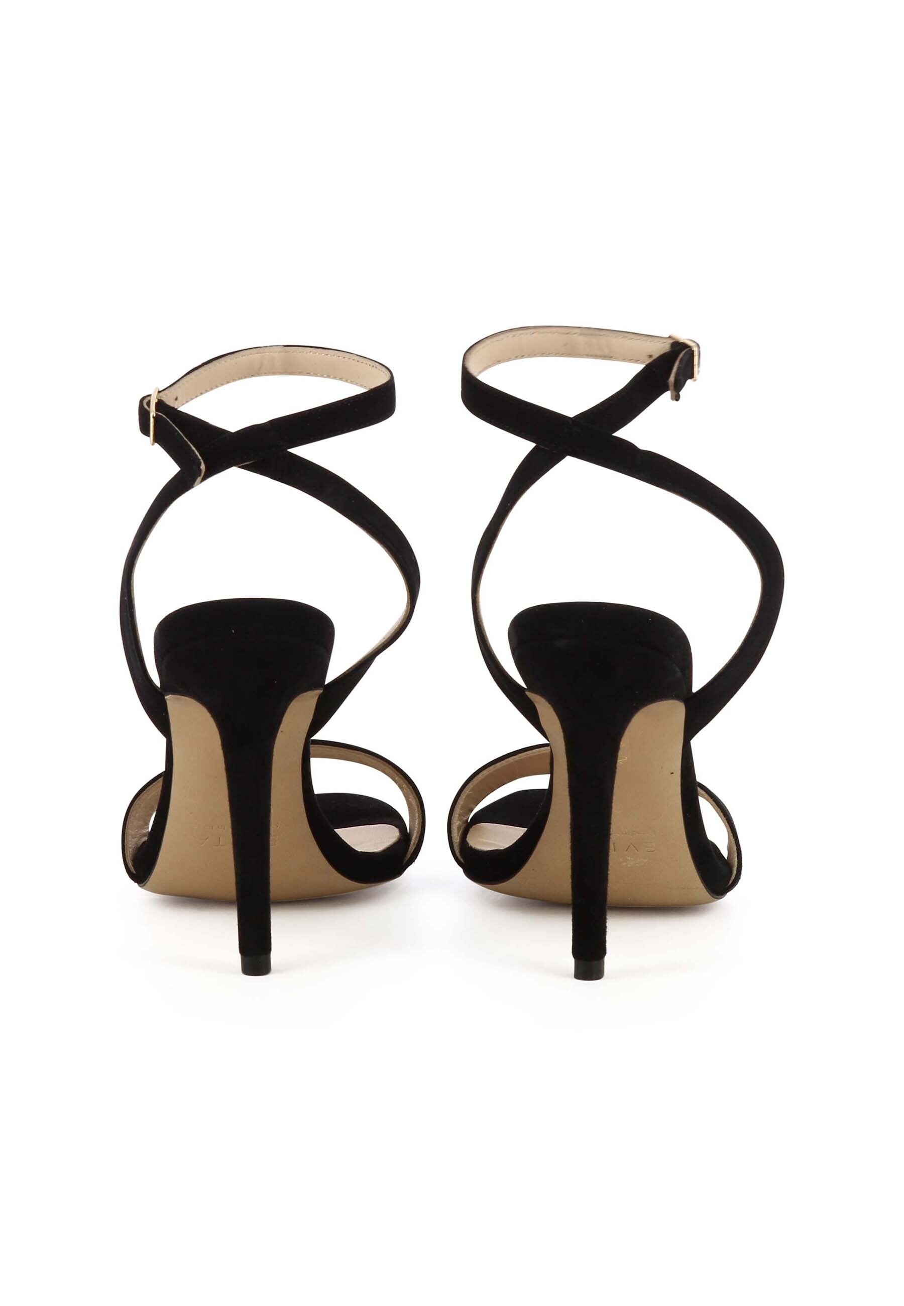 EVA Damen Sandalette  -  Rauleder Schwarz