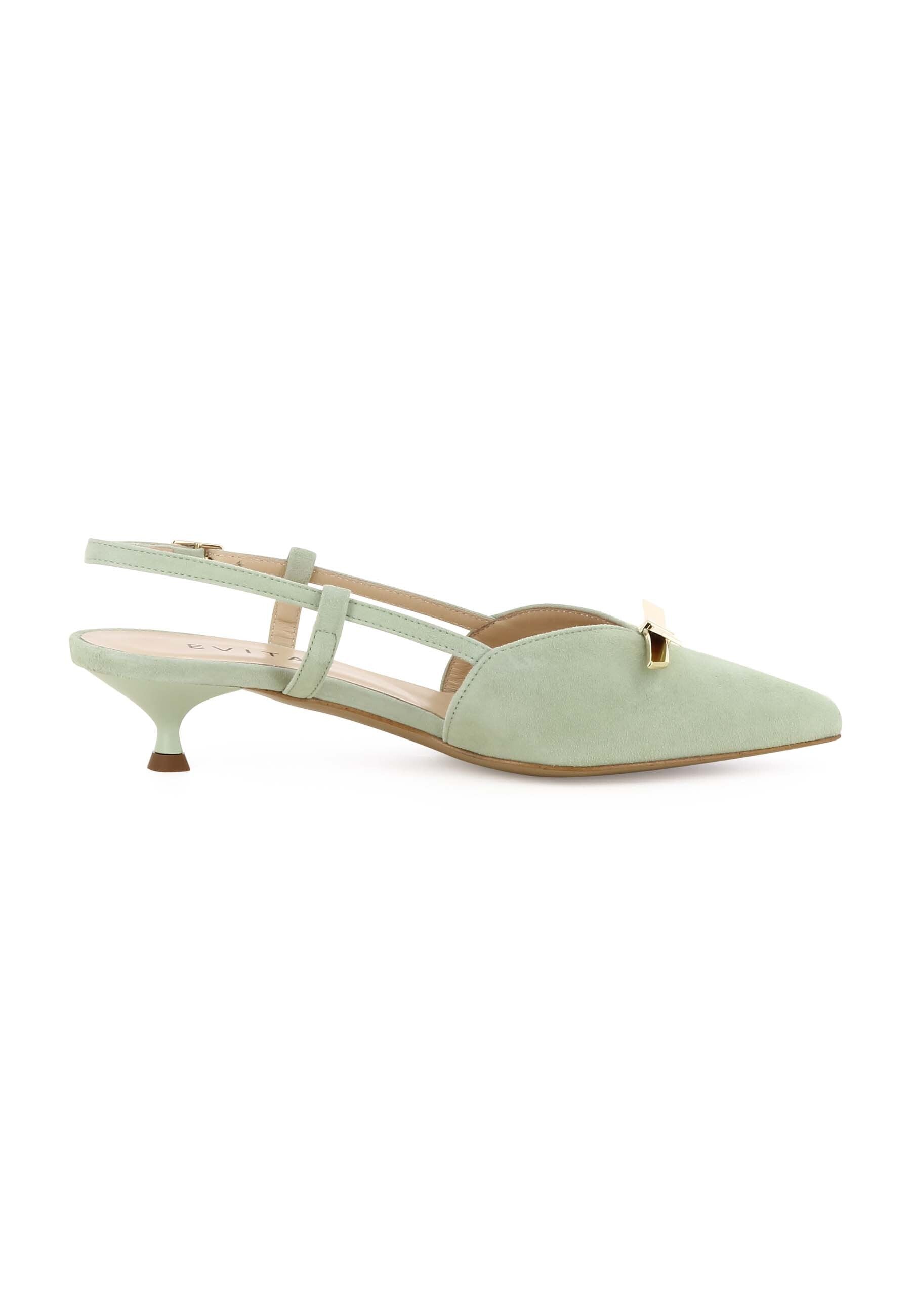GIORGIA Damen Sling Pumps  -  Rauleder Hellgrün