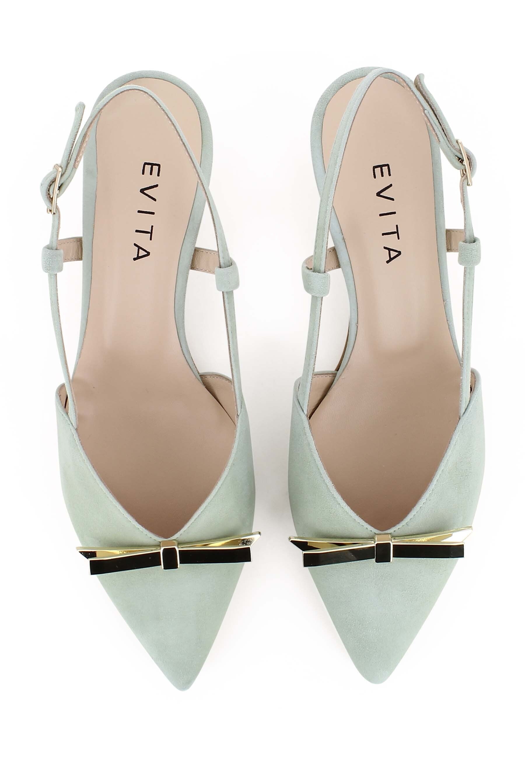 GIORGIA Damen Sling Pumps  -  Rauleder Hellgrün