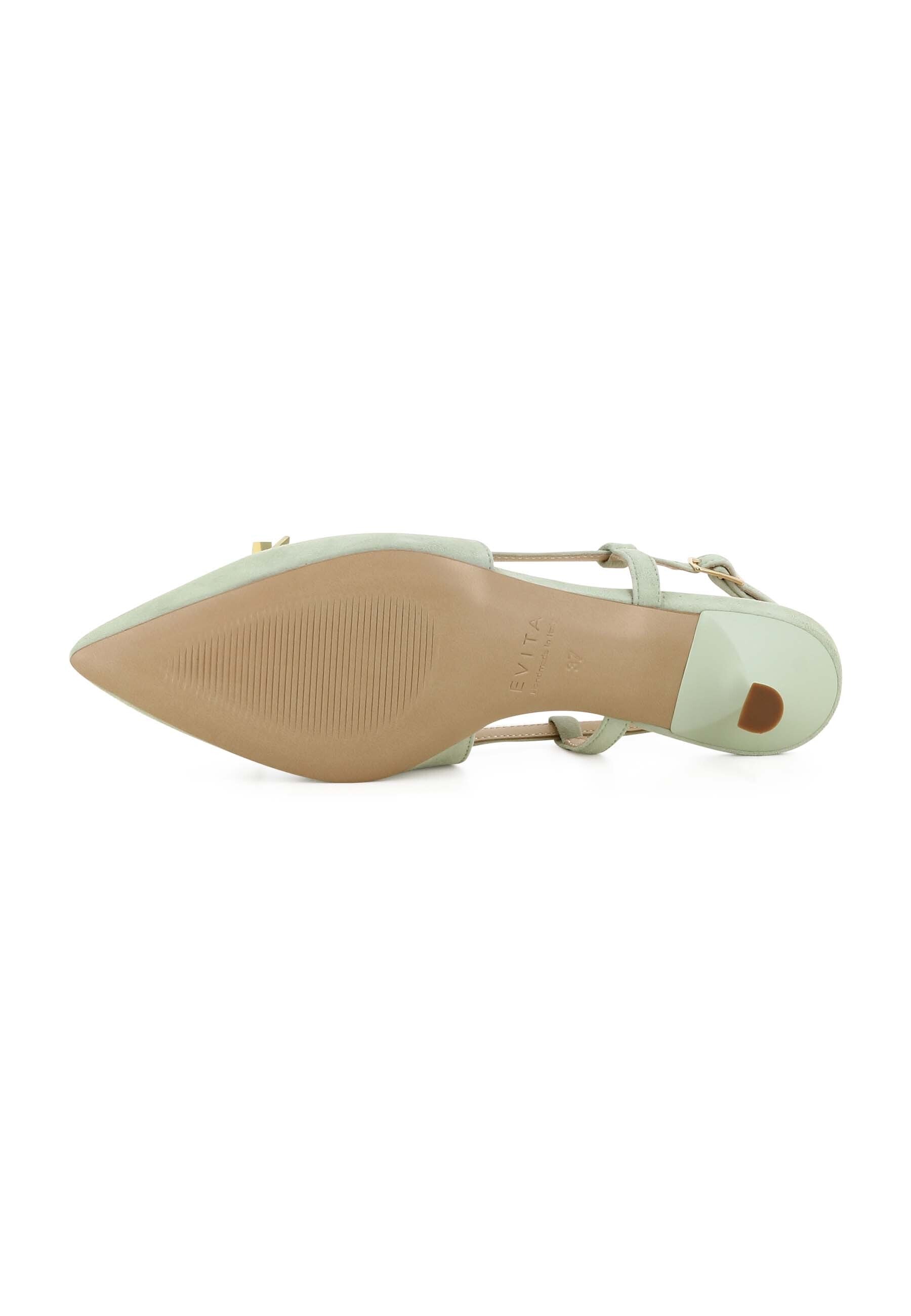 GIORGIA Damen Sling Pumps  -  Rauleder Hellgrün