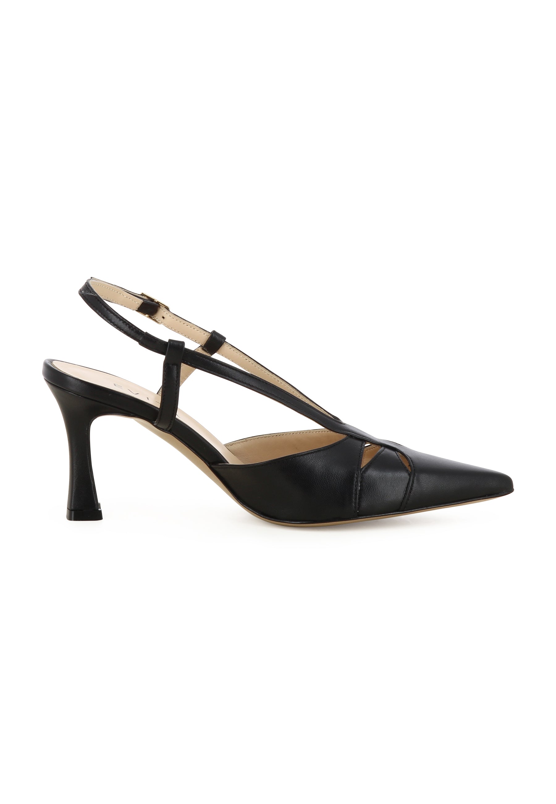 PENELOPE Damen Sling Pumps  -  Glattleder Schwarz