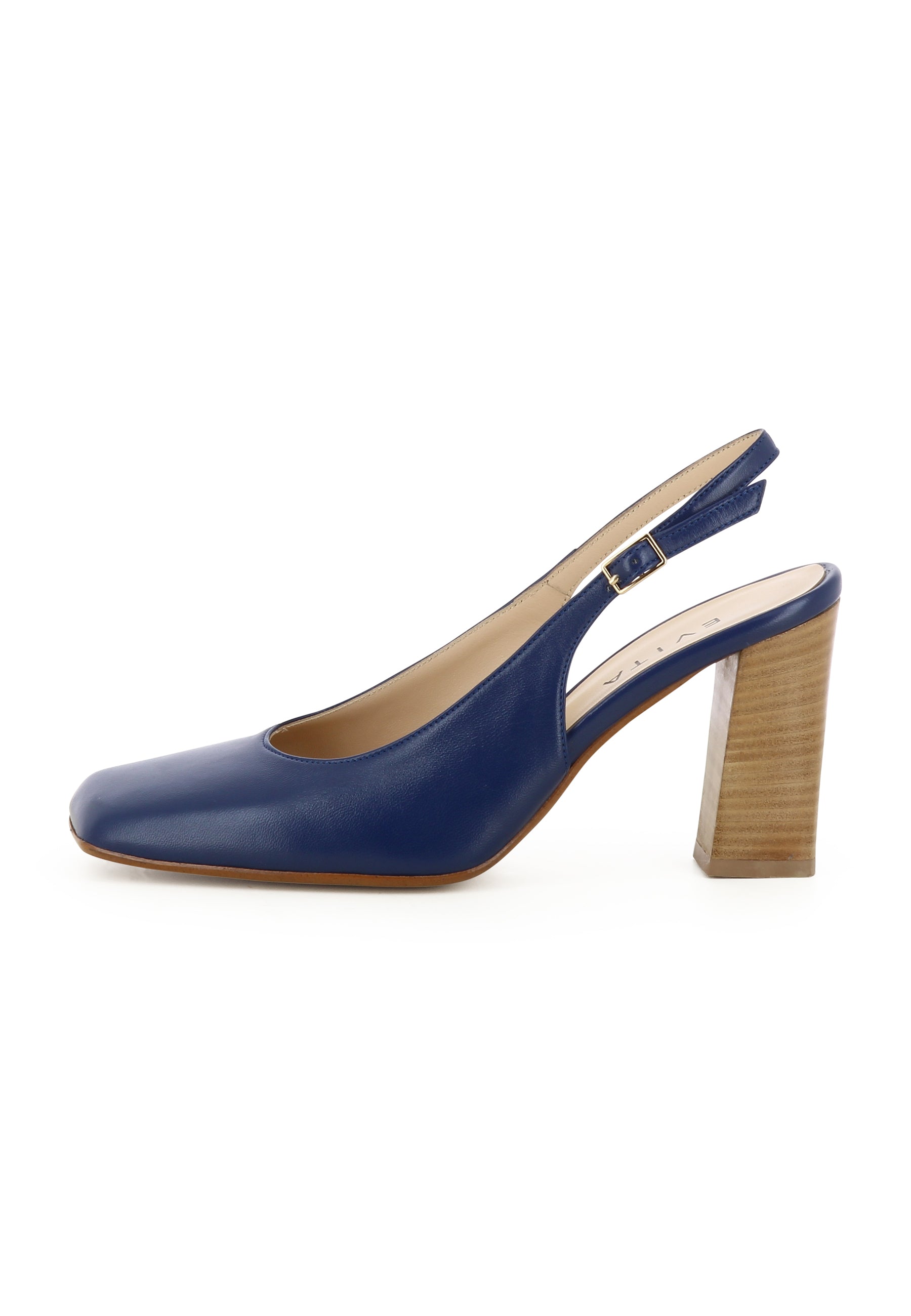IRENE Damen Sling Pumps  -  Glattleder Dunkelblau