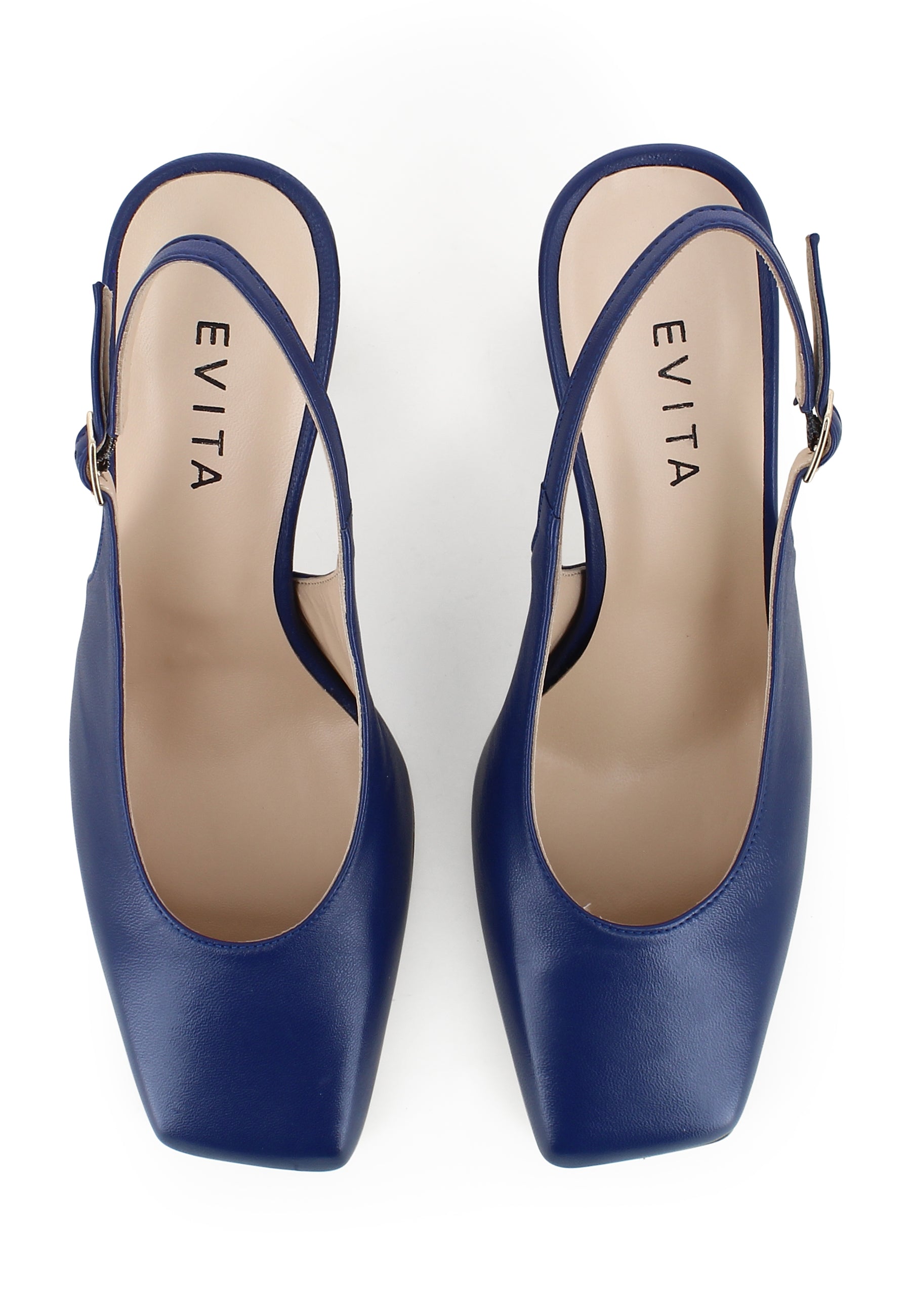 IRENE Damen Sling Pumps  -  Glattleder Dunkelblau