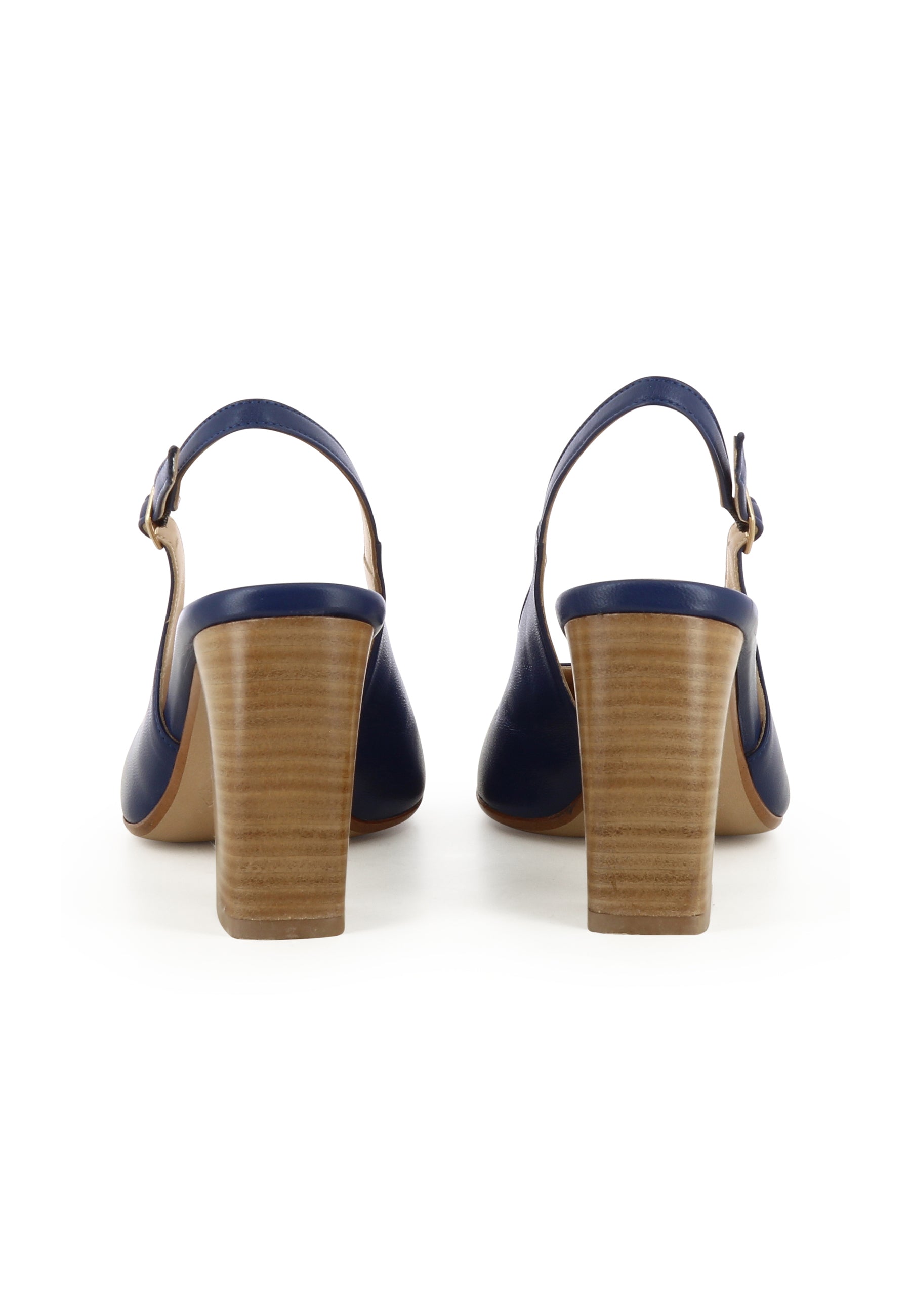 IRENE Damen Sling Pumps  -  Glattleder Dunkelblau