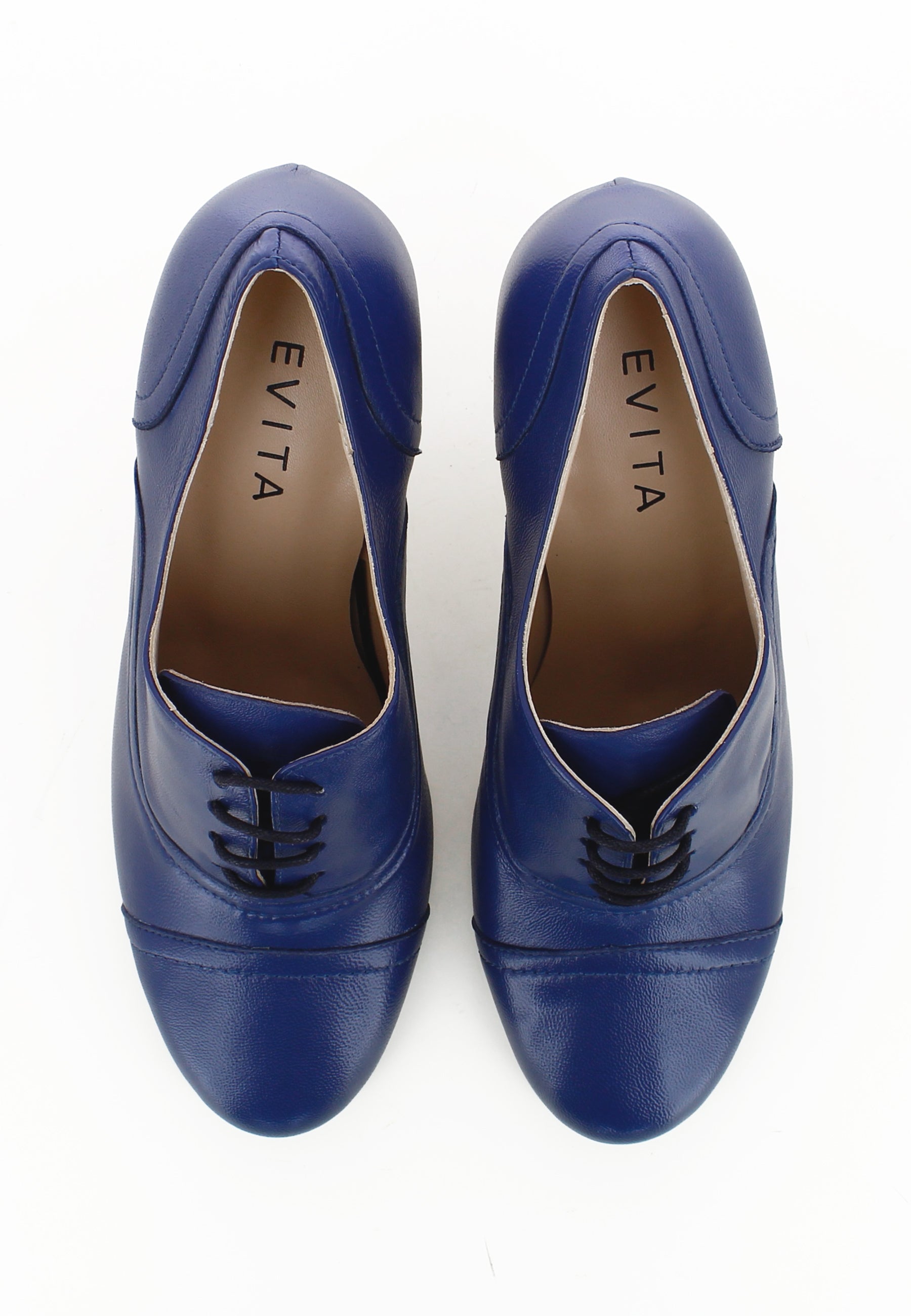 MARIA Damen Schnürpumps  -  Glattleder Blau