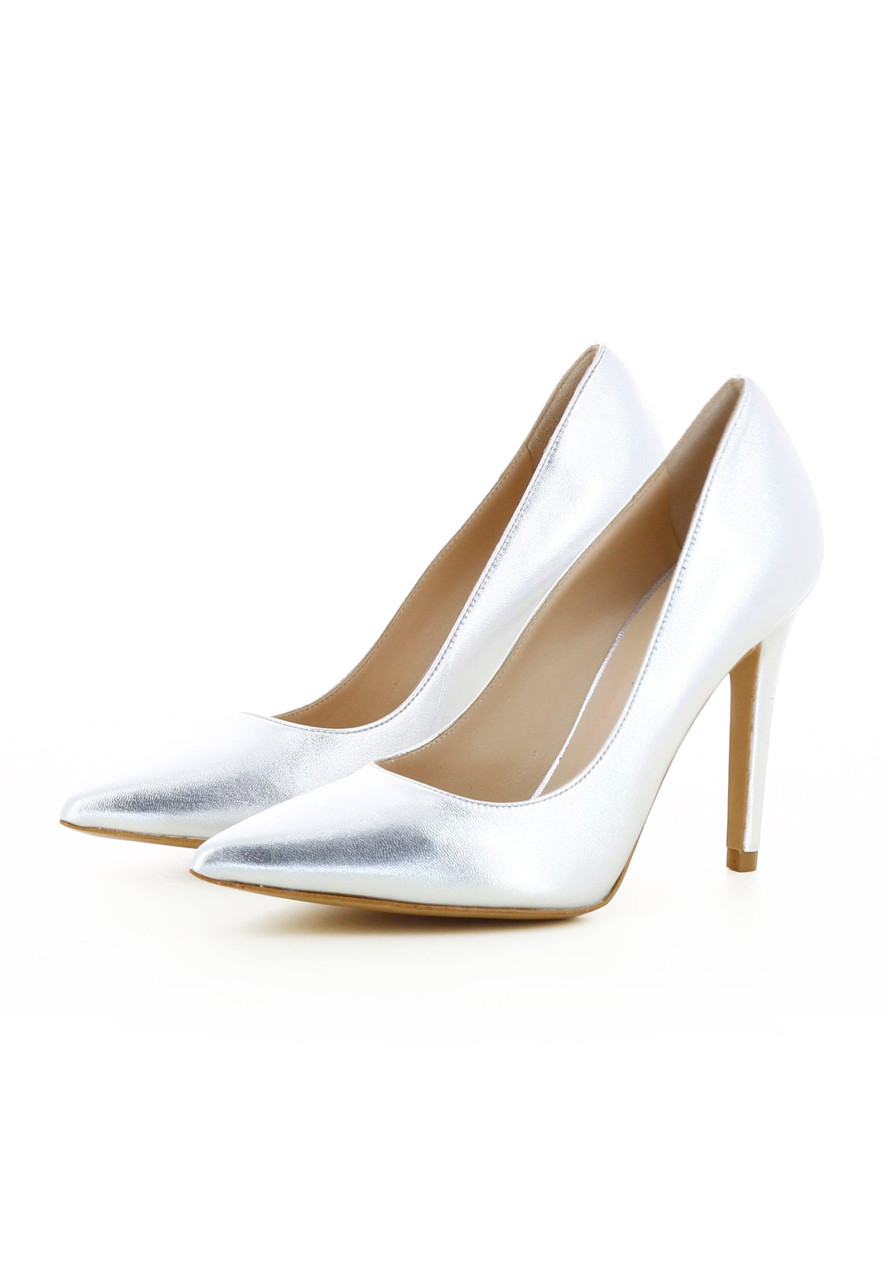 ALINA Damen Pumps  -  Glattleder Silber