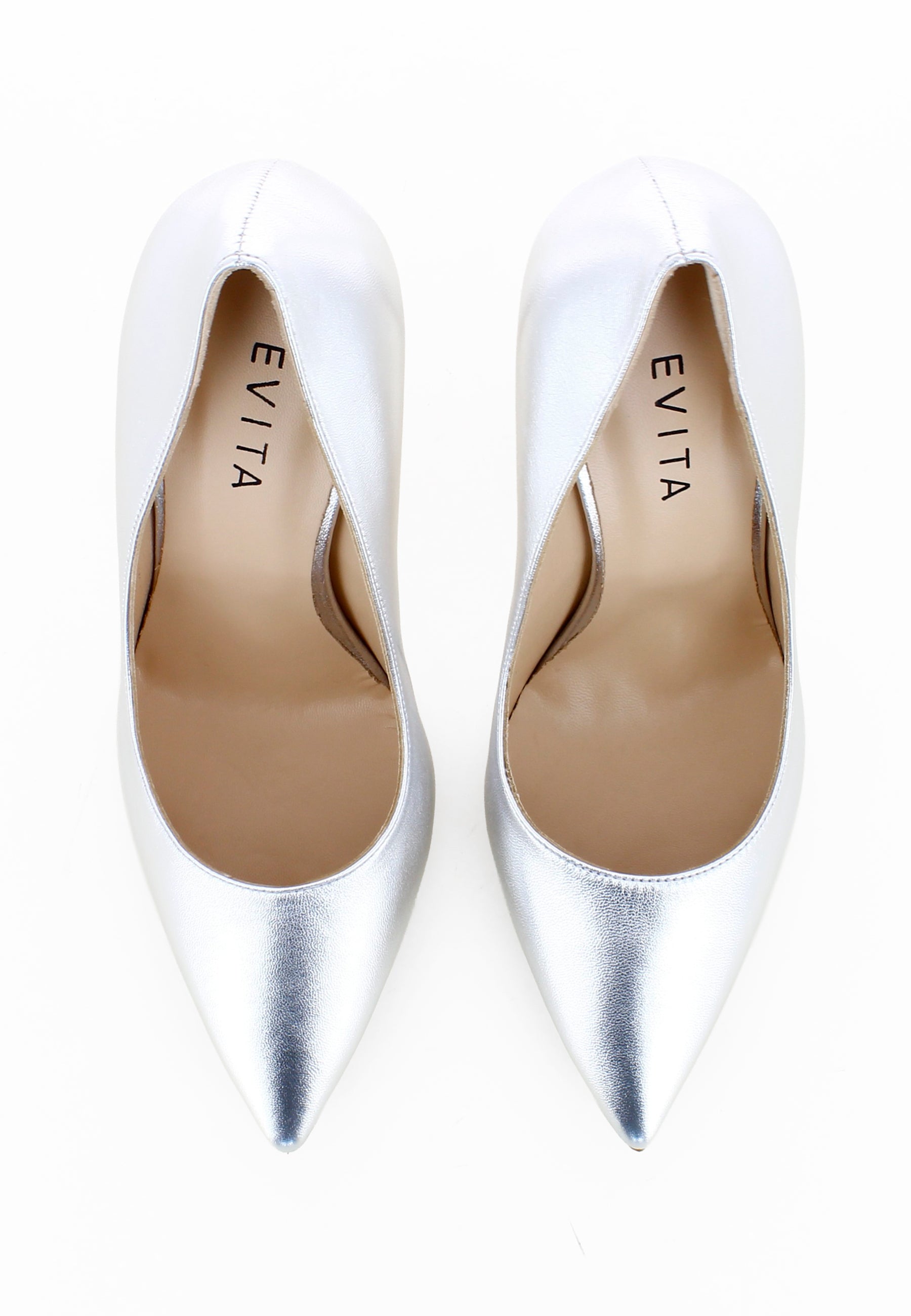 ALINA Damen Pumps  -  Glattleder Silber