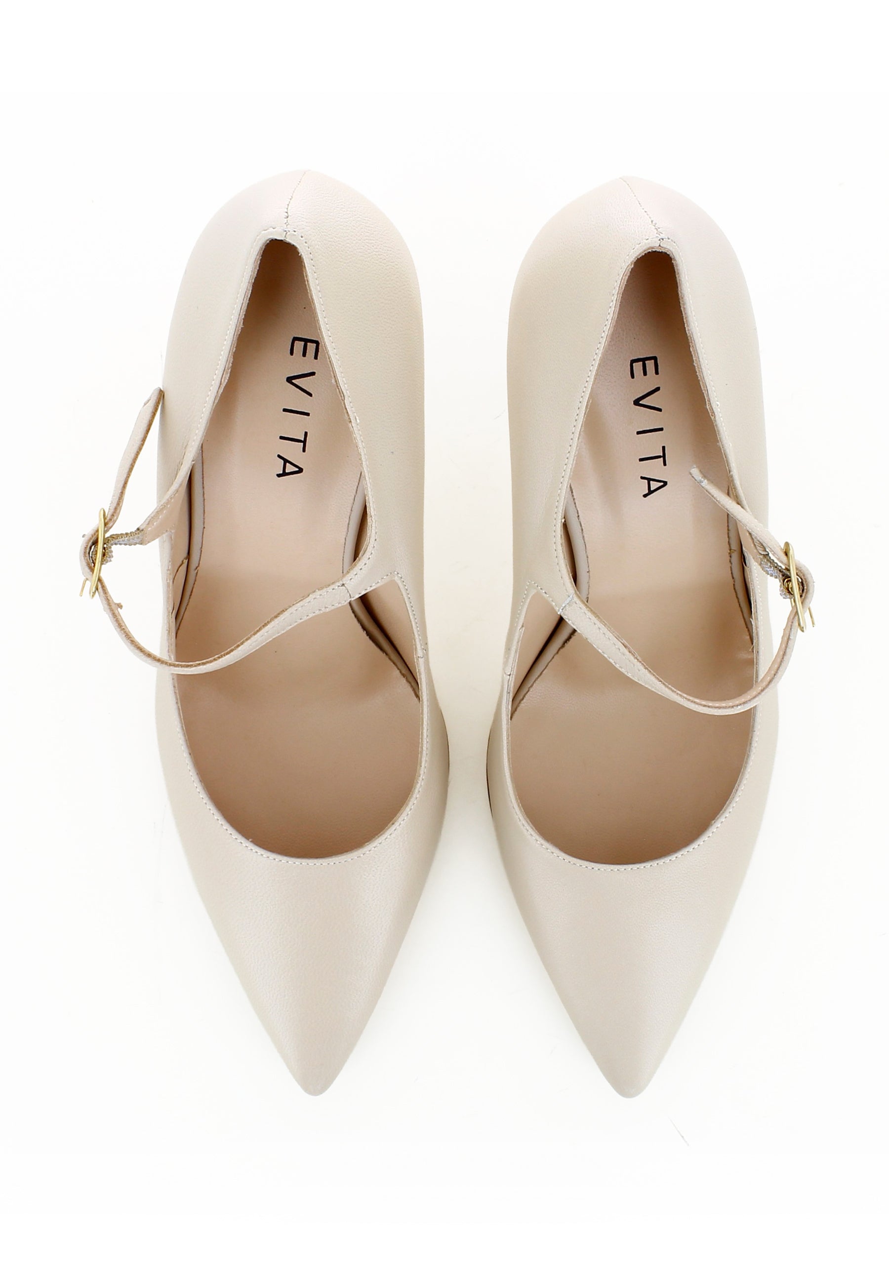 ILARIA Damen Pumps  -  Glattleder Hellbeige
