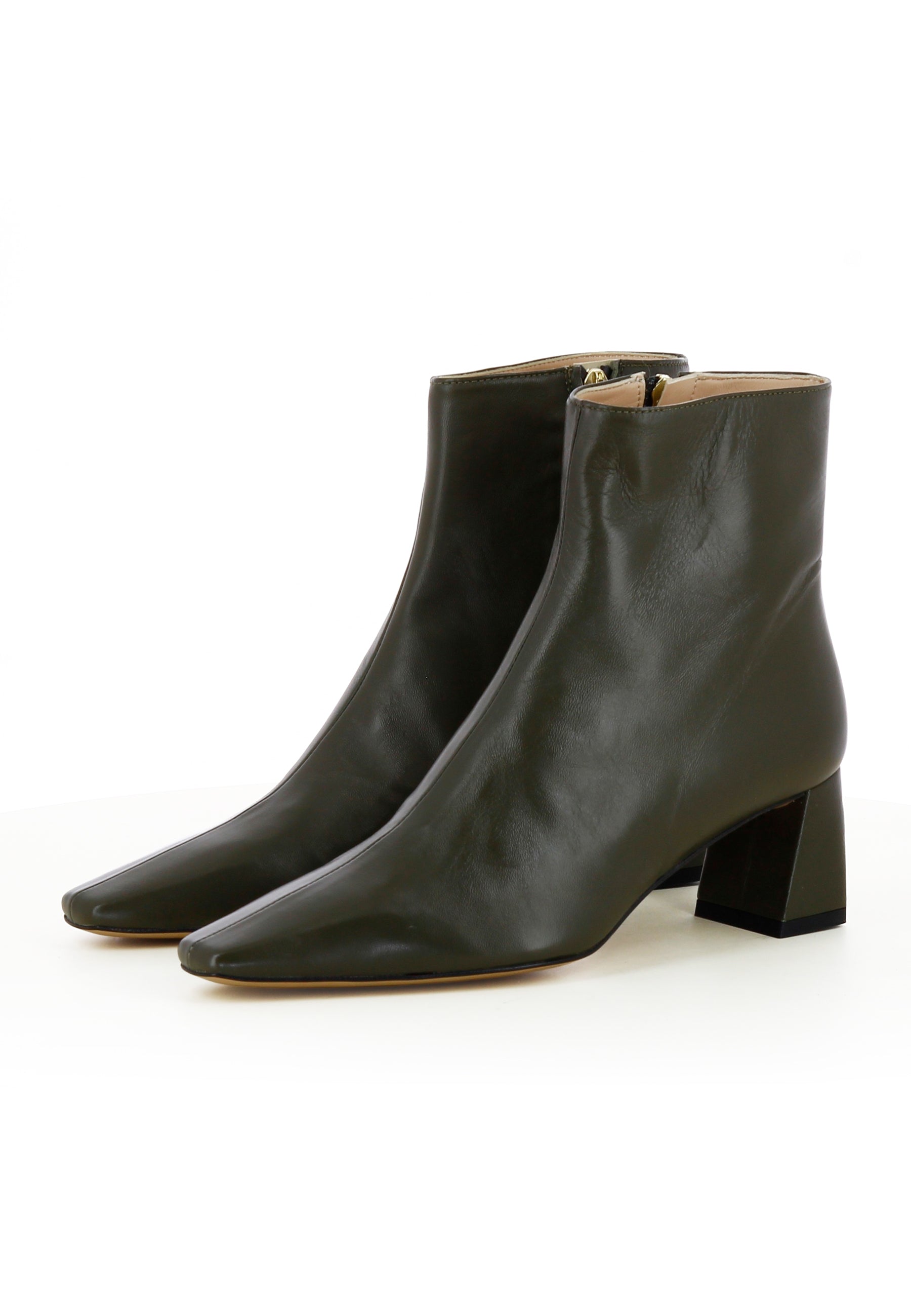 VANESSA Damen Stiefelette  -  Glattleder Olive