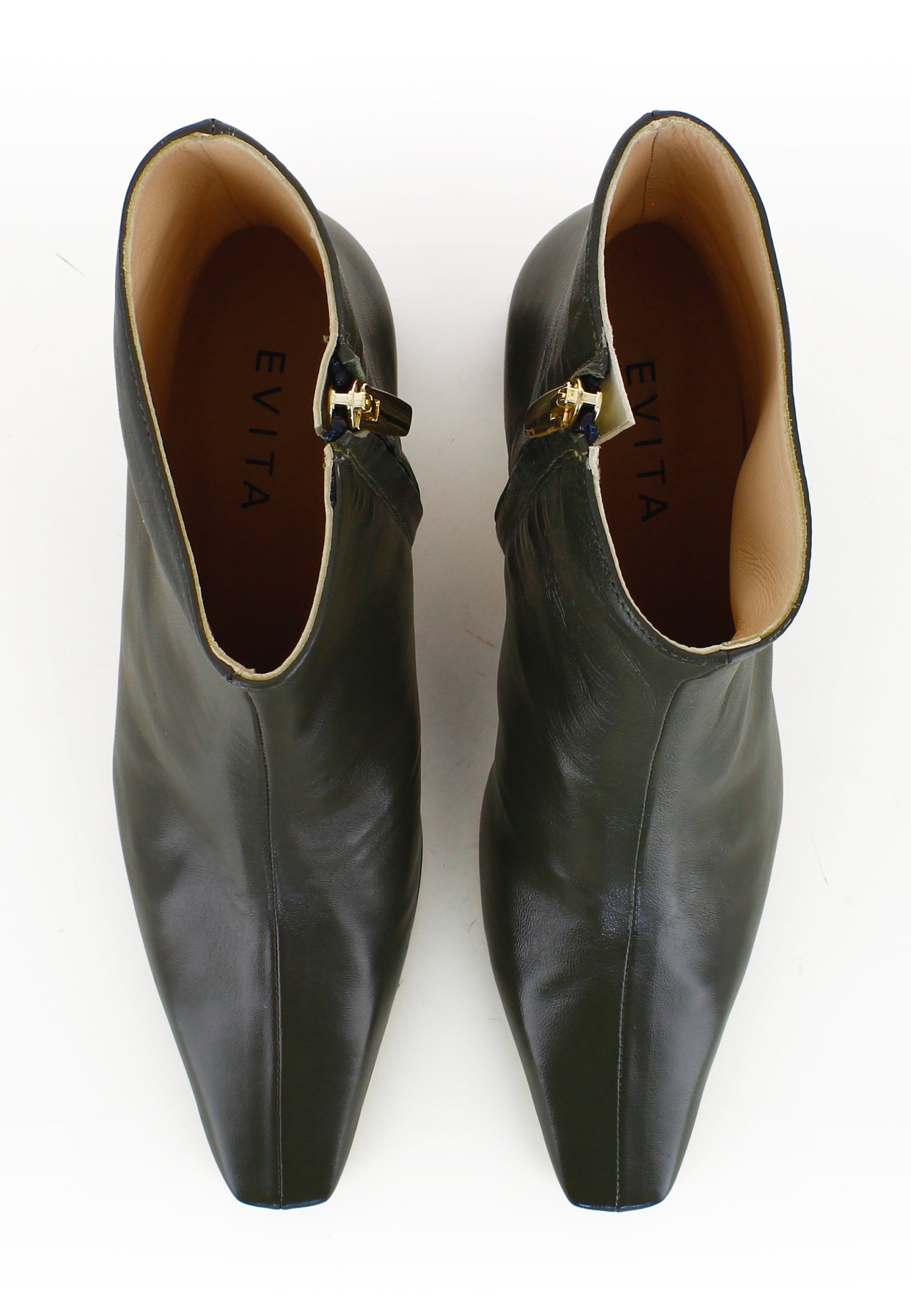 VANESSA Damen Stiefelette  -  Glattleder Olive