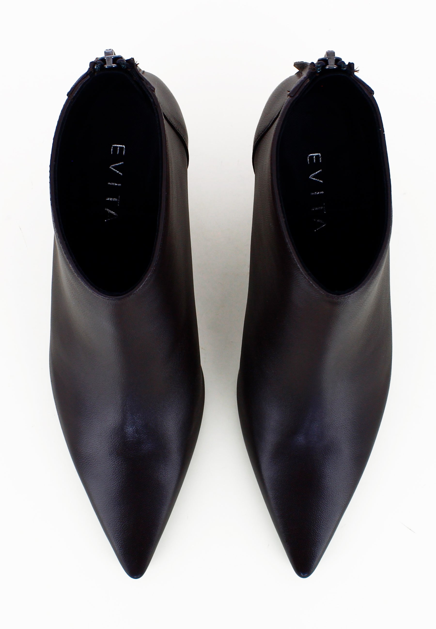 PERLA Damen Stiefelette  -  Glattleder Dunkelgrau