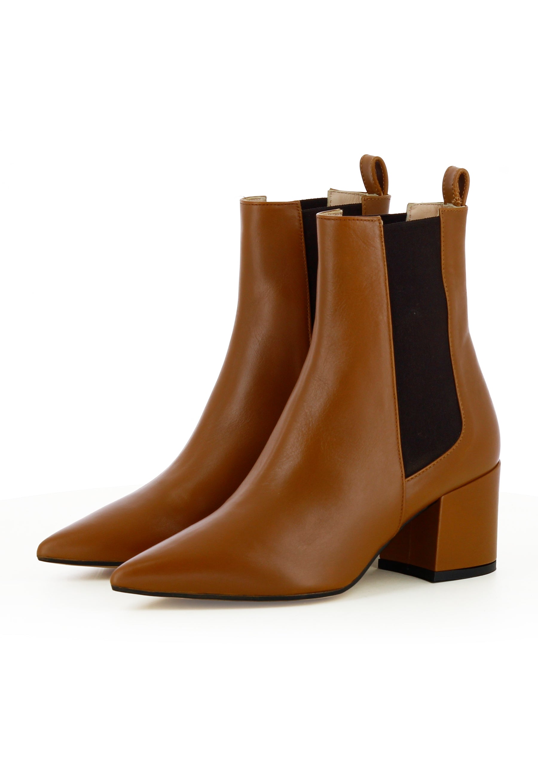DARIANA Damen Stiefelette  -  Glattleder Cognac