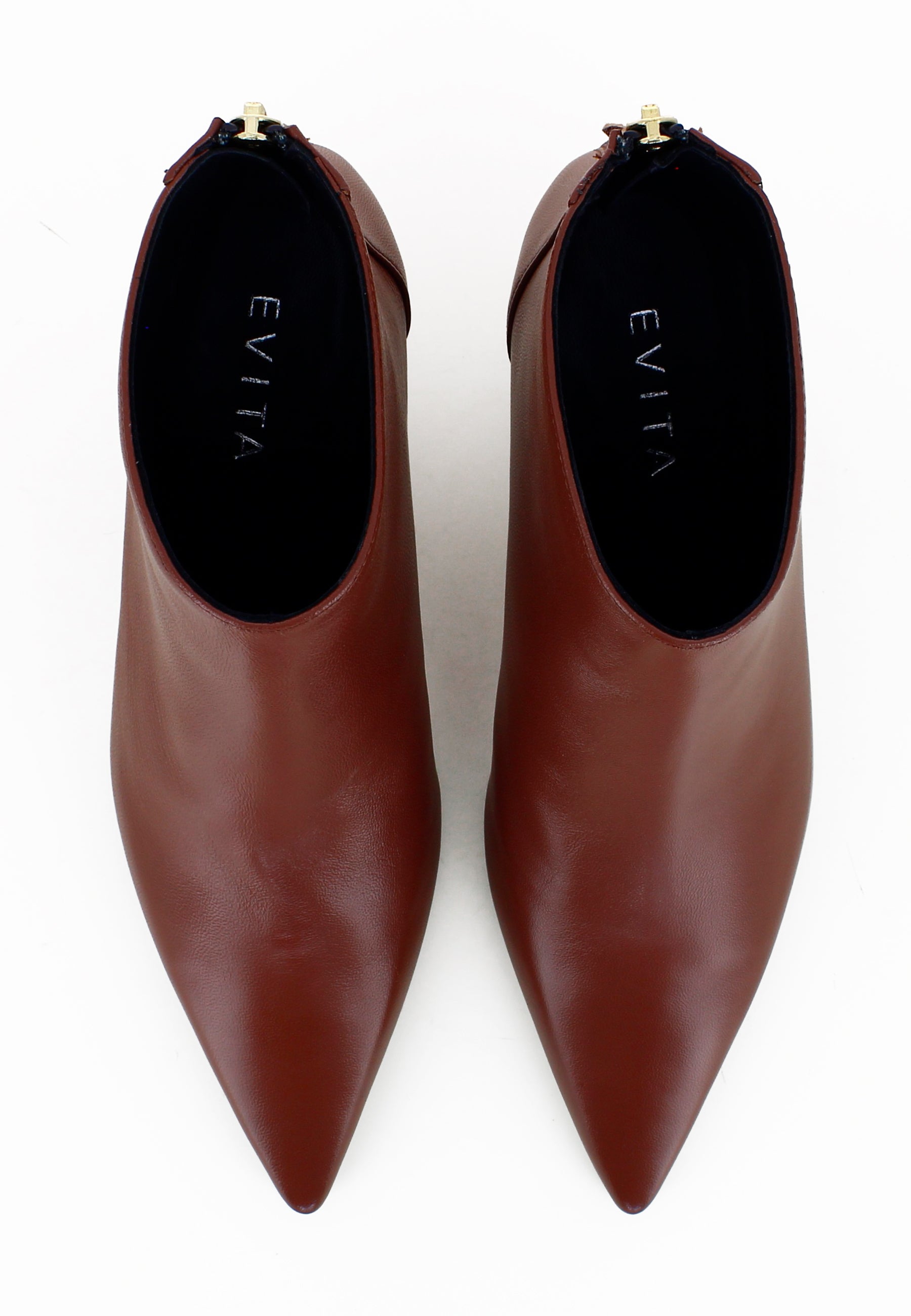 PERLA Damen Stiefelette  -  Glattleder Braun